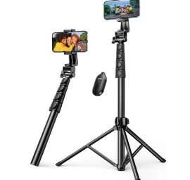 Selfie Lazda Su Stovu Ir Nuotolinio Valdymo Pulteliu bluetooth Ilgas Selfie Lazda 1,8 M Juoda