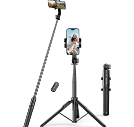 Selfie Lazda Teleskopinis Telefono Stulpas Su Stovu Ir bluetooth Nuotolinio Valdymo Pultu 1,5 M Juodas
