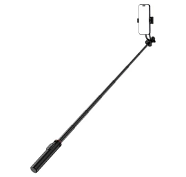 Selfie Lazda Wc1y2s Teleskopinis Aliuminio Trikojis 1,3 M Su Telefono Laikikliu - Juoda