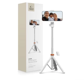 Selfie Lazdelė bluetooth Nuotraukų Lazdelė Su Trikojo Nuotolinio Valdymo Pulteliu Ir 180-148 Cm Galvute - Balta
