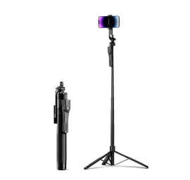 „selfie“ Lazdos Trikojis 1/4'' Telefonui, Kamerai Ar Fotoaparatui Su 360° Pasukimu Ir „bluetooth“ – Juodas