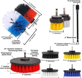 Šepečių rinkinys su Hex 6.3 mm (1/4) galu | Nailonas | 10 vnt. (DB10S)