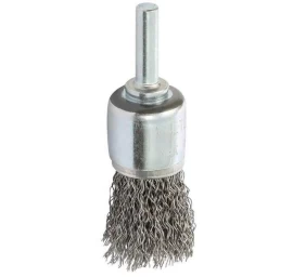 Šepetys INOX teptuko tipo, garbanotas 25mm su koteliu