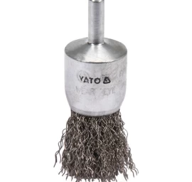Šepetys vielinis teptuko tipo, garbanotas, 25mm INOX