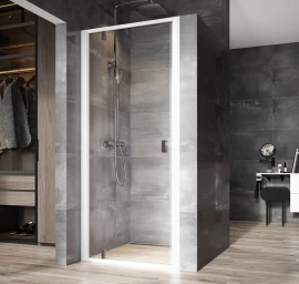 Shower door NDOP1-90 white+transparent, 03O70100Z1