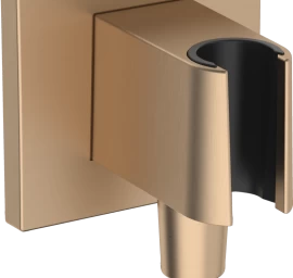 Sieninė Hansgrohe dušo žarnos jungtis su dušo laikikliu FIX FIT E, brushed bronze, 26889140