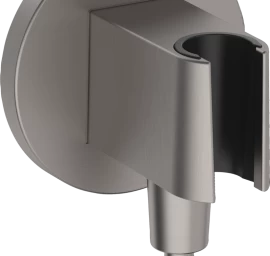 Sieninė Hansgrohe dušo žarnos jungtis su dušo laikikliu FIX FIT S, brushed black chrome, 26888340