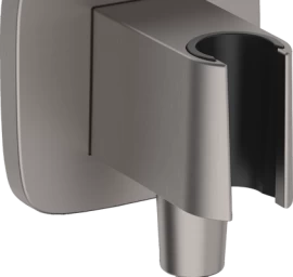 Sieninė vandens jungtis HANSGROHE FixFit Q su rankinio dušelio laikikliu, šlifuotas juodas chromas, 26887340