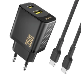 Sieninis įkroviklis Su Usb-c Kabeliu 1 M 35 W - Juodas