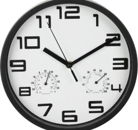 Sieninis Laikrodis 25 Cm Su Termometru Baltas