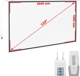Sieninis Projekcinis Ekranas Matinis Baltas 133&#039;&#039; 302x201 Cm 16:9
