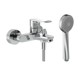 Sieninis vonios maišytuvas LAUFEN PRO X 160 mm, su dušo komplektu, chromas, HF506960100600