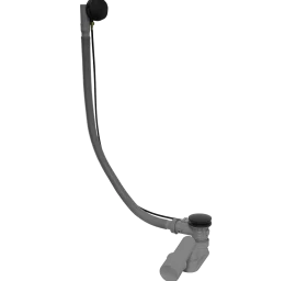Sifonas voniai su persipylimu Riho, 105 cm, juoda matinė, 208711
