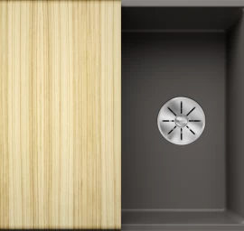 Silgranitinė plautuvė AXIA III 45 S-F SILG Pilka Z.ES InFino M.AF su medine lentele