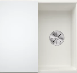 Silgranitinė plautuvė AXIA III 45 S SILG PDUR Balta Z.GL InFino M.AF su stikline lentele