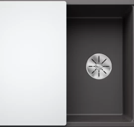 Silgranitinė plautuvė AXIA III 45 S SILG PDUR Pilka Z.GL InFino M.AF su stikline lentele