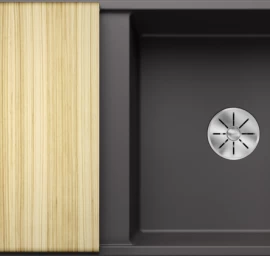 Silgranitinė plautuvė AXIA III 5 S SILG PDUR Pilka Z.ES InFino M.AF su medine lentele