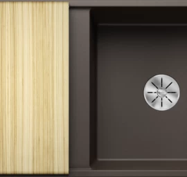 Silgranitinė plautuvė AXIA III 5 S SILG PDUR Ruda Z.ES InFino M.AF su medine lentele