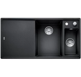 Silgranitinė plautuvė AXIA III 6 S-F RE SILG PDUR Antracitas Z.GL InFino M.AF su stikline lentele ir nuvarvėjimo indu