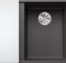 Silgranitinė plautuvė AXIA III 6 S-F RE SILG PDUR Pilka Z.GL InFino M.AF su stikline lentele ir nuvarvėjimo indu