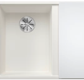 Silgranitinė plautuvė AXIA III 6 S LI SILG PDUR Balta Z.GL InFino M.AF su stikline lentele ir nuvarvėjimo indu