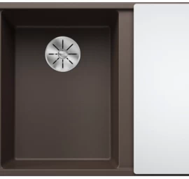 Silgranitinė plautuvė AXIA III 6 S LI SILG PDUR Ruda Z.GL InFino M.AF su stikline lentele ir nuvarvėjimo indu