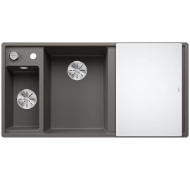 Silgranitinė plautuvė AXIA III 6 S LI SILG Pilka Z.GL InFino M.AF su stikline lentele ir nuvarvėjimo indu