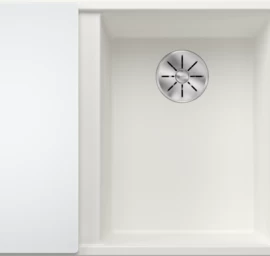 Silgranitinė plautuvė AXIA III 6 S RE SILG PDUR Balta Z.GL InFino M.AF su stikline lentele ir nuvarvėjimo indu