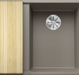 Silgranitinė plautuvė AXIA III 6 S RE SILG PDUR Tartufo Z.ES InFino M.AF su medine lentele ir nuvarvėjimo indu