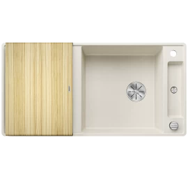 Silgranitinė plautuvė AXIA III XL 6 S-F SILG Balta Z.ES InFino M.AF su medine lentele