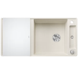 Silgranitinė plautuvė AXIA III XL 6 S-F SILG Balta Z.GL InFino M.AF su stikline lentele