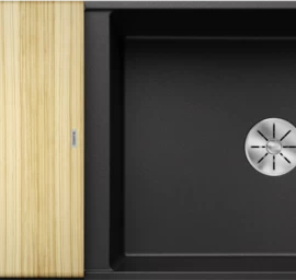 Silgranitinė plautuvė AXIA III XL 6 S-F SILG PDUR Antracitas Z.ES InFino M.AF su medine lentele