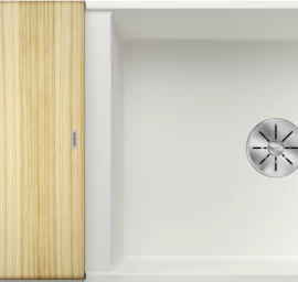 Silgranitinė plautuvė AXIA III XL 6 S-F SILG PDUR Balta Z.ES InFino M.AF su medine lentele