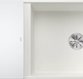 Silgranitinė plautuvė AXIA III XL 6 S-F SILG PDUR Balta Z.GL InFino M.AF su stikline lentele