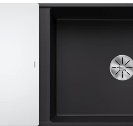 Silgranitinė plautuvė AXIA III XL 6 S-F SILG PDUR Juoda Z.GL InFino M.AF su stikline lentele