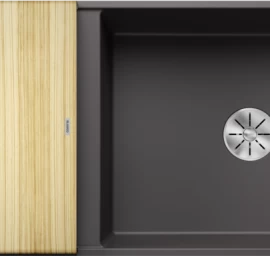 Silgranitinė plautuvė AXIA III XL 6 S-F SILG PDUR Pilka Z.ES InFino M.AF su medine lentele