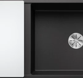 Silgranitinė plautuvė AXIA III XL 6 S SILG PDUR Antracitas Z.GL InFino M.AF su stikline lentele