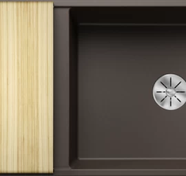 Silgranitinė plautuvė AXIA III XL 6 S SILG PDUR Ruda Z.ES InFino M.AF su medine lentele