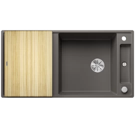 Silgranitinė plautuvė AXIA III XL 6 S SILG Pilka Z.ES InFino M.AF su medine lentele