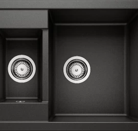 Silgranitinė plautuvė BLANCO METRA 6 SILG PDUR Juoda O.ZUB O.AF