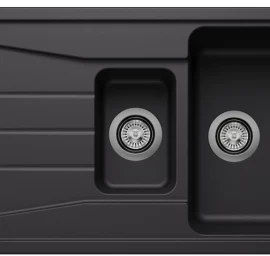 Silgranitinė plautuvė BLANCO SONA 6 S SILG PDUR Juoda O.ZUB O.AF