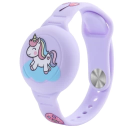 Silikoninė Apyrankė airtag Vietos Nustatymo įrenginiui Vaikui - Vienaragis Violetinė