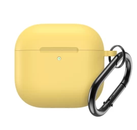 Silikoninė įmautė airpods 4 Su Karabinu - Geltona