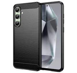Silikoninė įmautė samsung Galaxy S24 Fe Carbon Case - Juoda