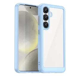 Silikoninė įmautė Su Geliniu Rėmeliu samsung Galaxy S25 Outer Space Case - Mėlyna