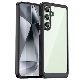 Silikoninė įmautė Su Geliniu Rėmeliu, Skirta samsung Galaxy S24 Fe Outer Space Case - Juoda