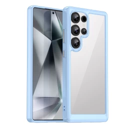 Silikoninė įmautė Su Geliniu Rėmeliu, Skirta samsung Galaxy S25 Ultra Outer Space Case - Mėlyna