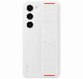 Silikoninė įmautė Su Riešo Dirželiu Samsung Galaxy S23 Silicone Grip Cover White