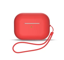 Silikoninis Dėklas airpods 1 / 2 + Riešo Dirželis, Raudonas