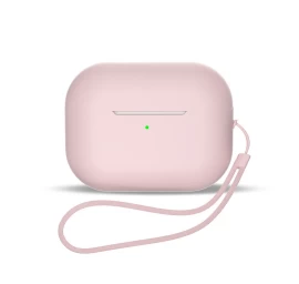 Silikoninis Dėklas airpods 1 / 2 + Riešo Dirželis Rožinės Spalvos